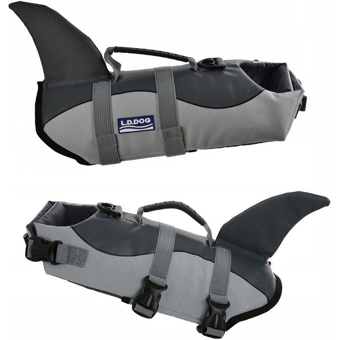 Aokay Pet Dog Swimming Vest Life Jacket Bathing Suit (M, Grey)