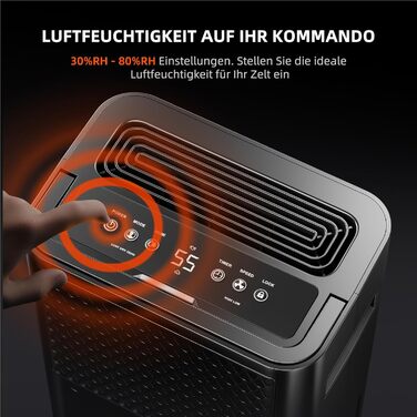 Електричний осушувач повітря Spider Farmer 12L з регулюванням вологості, APP-керування, таймер 24H для теплиці, дому та підвалу