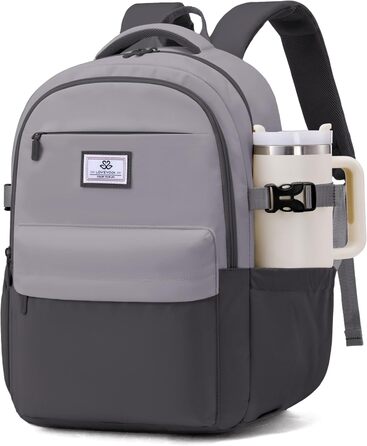 LOVEVOOK Рюкзак для жінок 15.6 дюймів, шкільний рюкзак для дівчаток-підлітків, водонепроникний, з багатьма відділеннями, сучасний рюкзак для роботи, школи, подорожей, сірий & блакитний