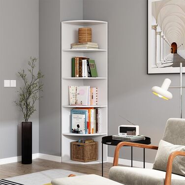Кутова книжкова полиця Vicco Fabienne, біла, 30x60 см, 3 секції (5 секцій)