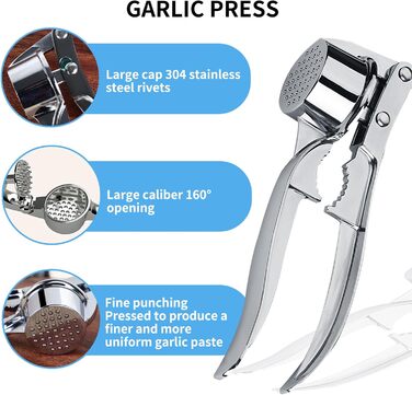 Пресс для часнику з очищувачем та щіткою, ручний, для кухні