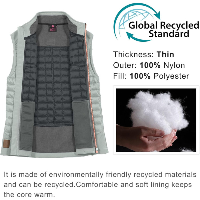 Жіноча тепла куртка Little Donkey Andy Puffer Wete для активного відпочинку, хайкінгу та бігу (XS, світло-сірий)