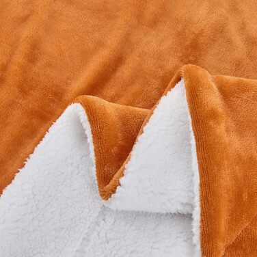 Плед Sherpa з двостороннього флісу, теплий плед для дивана/крісла, м'який плед з флісу для вітальні (220 x 240 см, Горіх)