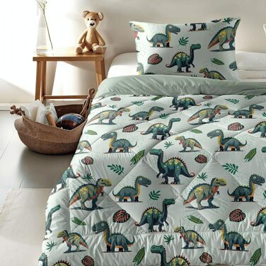 Комплект постільної білизни Zelesta Kiddybed для дитячого ліжка 135x200: зимова та літня ковдра, без наволочки, з динозаврами
