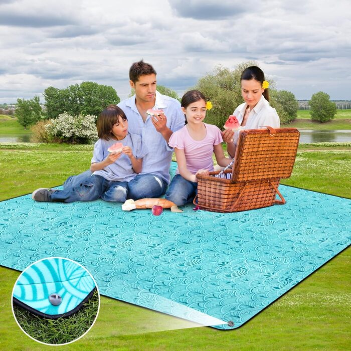 Водонепроникний плед для пікніка Gucass 200x200 см - Плед для пляжу, кемпінгу, BBQ, пікніка