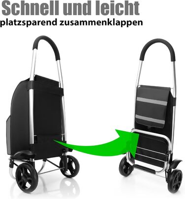 Складаний візок BigDean з відділенням для охолодження - також як візок-тележка - великі колеса