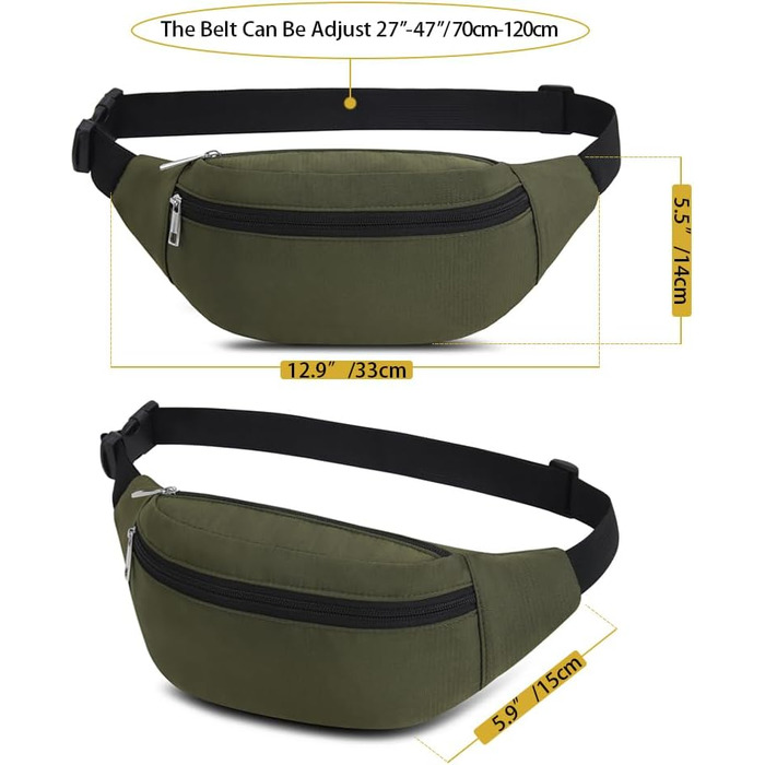 Спортивна поясна сумка на пояс, водонепроникна, для жінок та чоловіків, нейлон, для активного відпочинку, подорожей, бігу, собак, Olive-1
