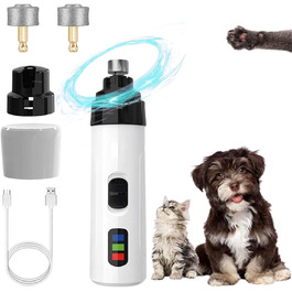 Електричний точило для кігтів собак KrallenSchleifer Pro Salon - 2 швидкості, супертихий, акумуляторний (1+2 насадки)