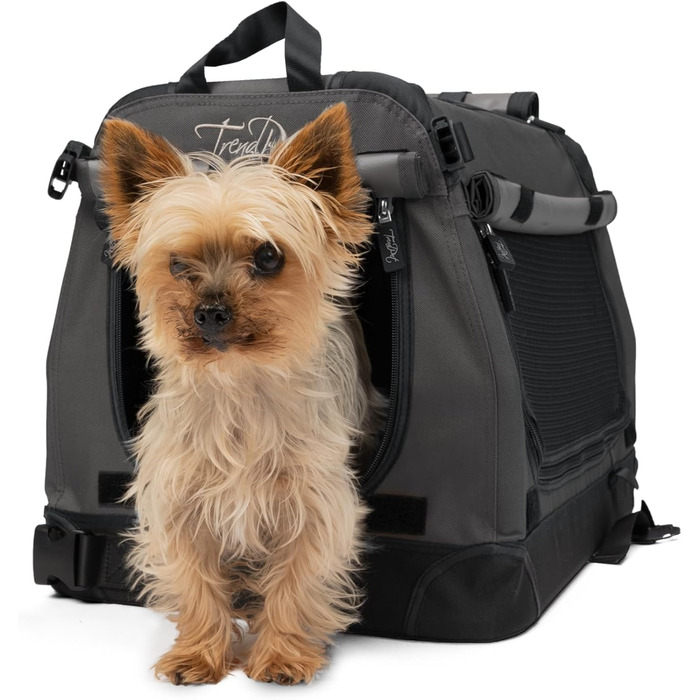 TrendPet TPX-Pro: Легка складана переноска для собак з алюмінієвим каркасом (сіра, 50x35x35 см)