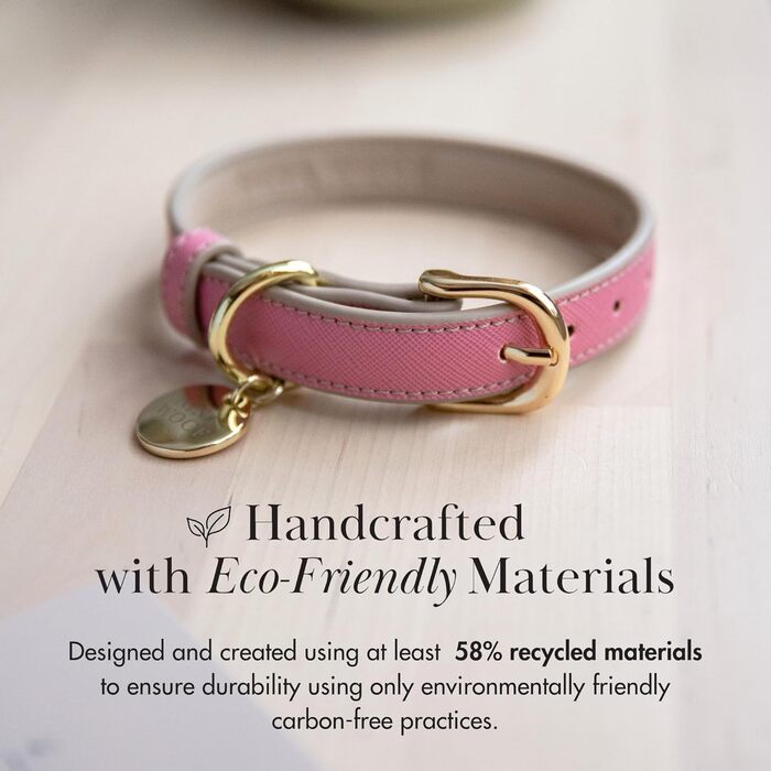 Нашийник для собак Nina Woof Milan з веганської шкіри, м'який, регульований, з крокодиловим тисненням, розмір M (38–48 см), Оливковий, XS (23–30 см)