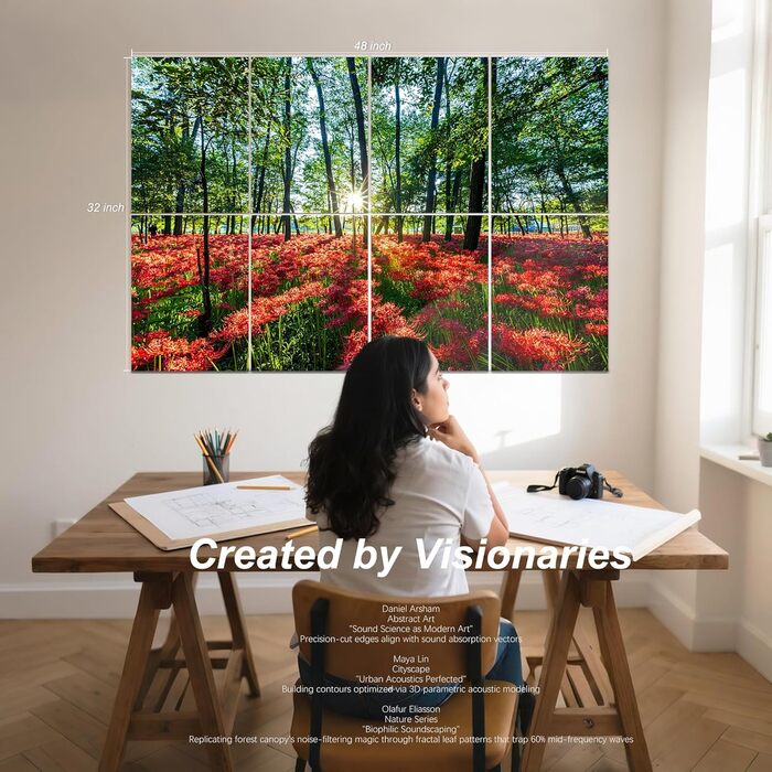 Акустичні гексагональні панелі Mollywell для шумоізоляції стін, 35.6 x 30.5 см, набір 8 шт, звукопоглинаючі плитки від еха та шуму для вітальні та спальні, колір: глибокий коричневий/бежевий