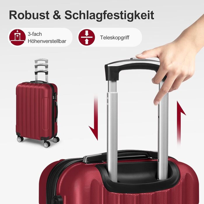 Набір валіз LEADZM 5 шт. з косметичною сумкою, набір валіз з ABS-пластику з телескопічним ручками, ручна поклажа (Турквіз)