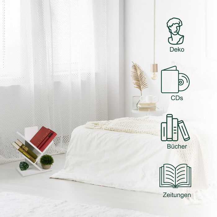 Біла книжкова шафа Relaxdays у формі дерева