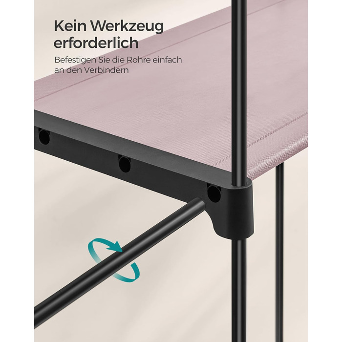 SONGMICS Storage Cabinet, Portable, with Hanging Rod, Foldable, Wardrobe, Bedroom, Office, 140 x 43 x 174 cm, RYG02GY (Violet-Lavender)