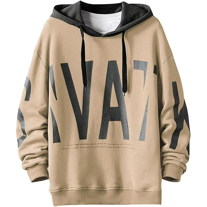 Чоловічий світшот з капюшоном, худі, світшот з довгими рукавами, базовий пуловер, класична чоловіча куртка, унісекс, повсякденний, весняний, осінній, зимовий, білий (XXL, хакі)