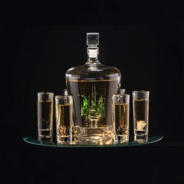 Agave Tequila Decanter Set with Glasses - 750ml Decanter & 6 Shot Glasses - Cinco de Mayo Party Decor - Perfect Gift for Tequila Lovers