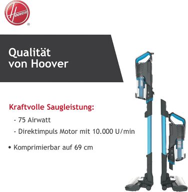 Бездротовий пилосос Hoover H-Free 500 Pets: потужний, без мішка, для видалення шерсті тварин, LED, паркування, 30 хв роботи