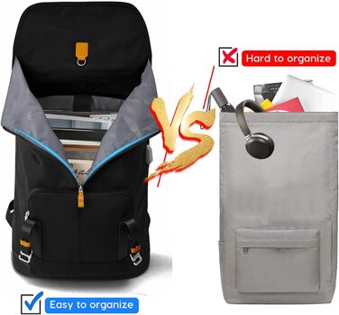 Рюкзак для ноутбука YAMTION для чоловіків, підходить для школи, університету, роботи та подорожей. USB-порт, відділення для ноутбука 17 дюймів.