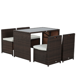Набір садових меблів Outsunny з ротангу Polyrattan, 5 предметів. Лаунж-набір для саду, балкону або тераси, стійкий до погодних умов та елегантний.