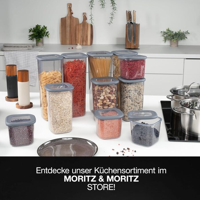 Набір контейнерів для зберігання продуктів Moritz & Moritz 24 шт. герметичні, для кухні, штабельовані