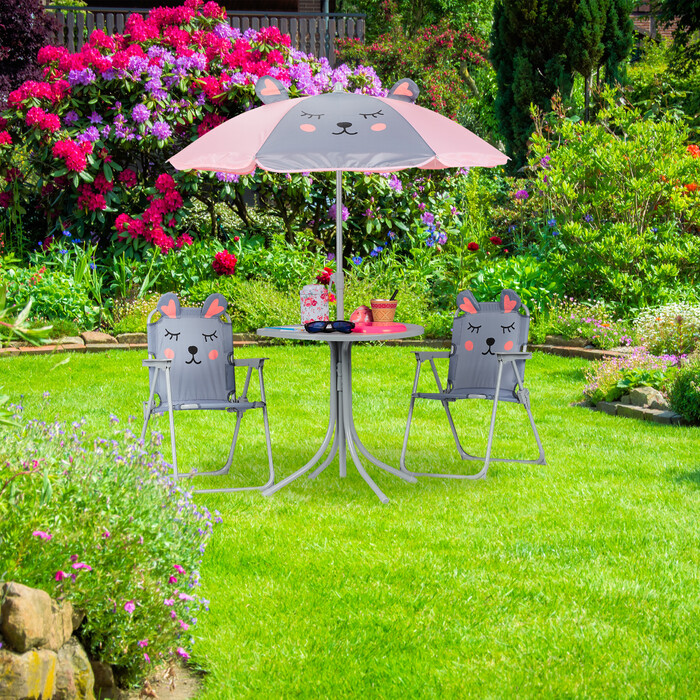 Relaxdays Camping Kids' Seating Set with Umbrella