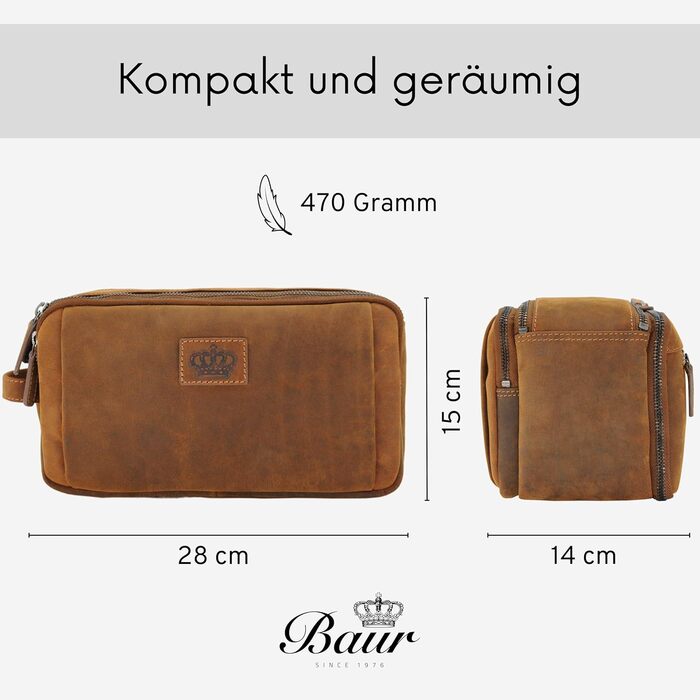 Чоловіча/Жіноча Туалетна Сумка Baur з Екошкіри, Коричнева | Культова Сумка з Місцем для Усього