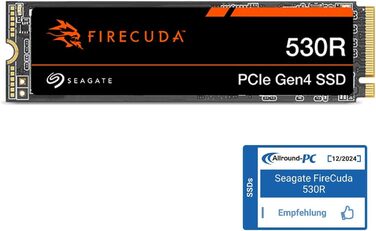SSD Seagate FireCuda 530R 4TB NVMe PCIe Gen4 x4 для PS5/PC - 7400 МБ/с, 3D TLC NAND, 5.050TBW, Data Rescue Service