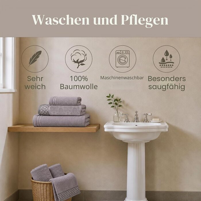 Набір рушників Pacific Coast Textilien Damast Jacquard з бордюром, 100% бавовна, сірі, 8 шт.