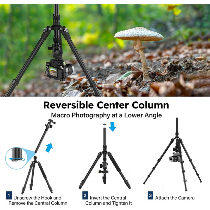 Штатив і монопод SIRUI APT-02 2-в-1 з кульковою головкою 360° | Висота 200 см, вантажопідйомність 10 кг | Для DSLR, смартфонів та екшн-камер | З тримачем для телефону та сумкою