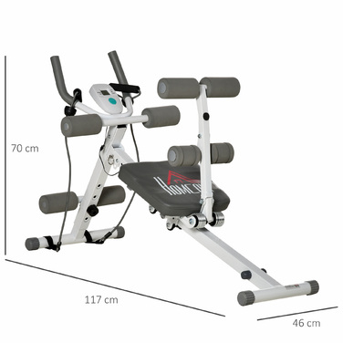 HOMCOM 2-in-1 Sit-Up and Push-Up Trainer with LCD Monitor - Home Fitness Equipment