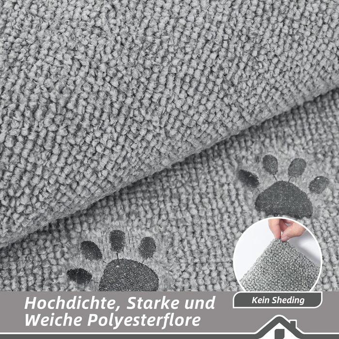 BEQHAUSE Non-Slip Stair Treads - 15 Piece Set - Washable Carpet for Kids, Seniors & Pets - 22x70cm Polyester & TPE