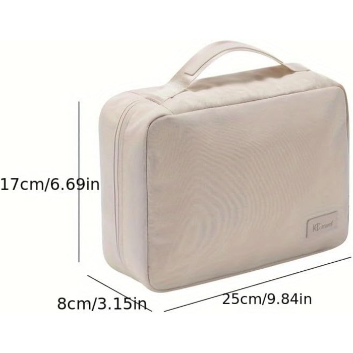 Чоловіча та жіноча сумка-органайзер для косметики та туалетних аксесуарів - велика сумка для душу, бежева