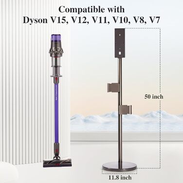 Arondson Vacuum Stand, height-adjustable stand for Dyson V15 Detect V12 V11 V10 V8 V7, aluminum storage stand for 8 accessories, ASS001