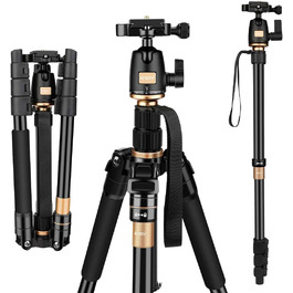 Професійний штатив AFAITH Q-555 з моноподом та кульковою головкою для DSLR Canon, Nikon, Pentax, Sony (чорний)