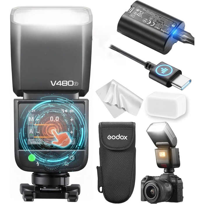 Спалах Godox V480C Touchscreen для Canon: TTL, HSS 1/8000s, GN50