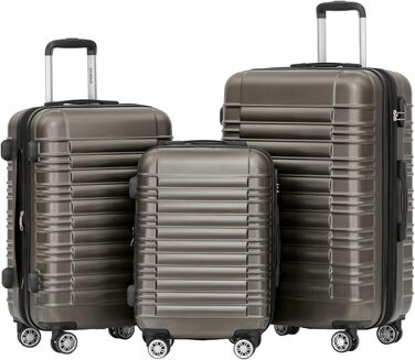 Набір валіз Beibye Hartschalen з твін-колесами (кофе, набір)
