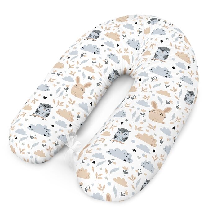 Подушка для вагітних Amilian Stillkissen 170 см XXL – подушка для сну на боці, подушка для годування, сіра та бежева