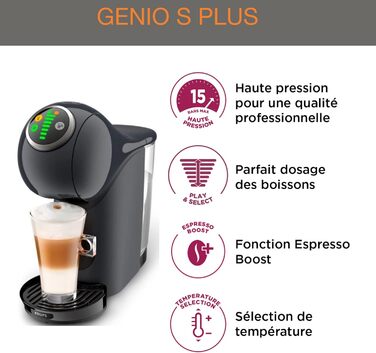 Кавомашина капсульна NESCAFÉ Dolce Gusto Genio S Plus by Krups, автоматична, космічно-сіра, KP340B