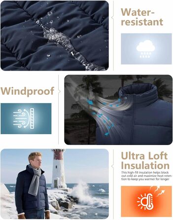 Чоловіча степкова жилетка 33000ft - тепла спортивна жилетка для туризму, гольфу, їзди на конях та активного відпочинку. Водовідштовхуюча жилетка з 4 кишенями. Колір: темно-синій, розмір S