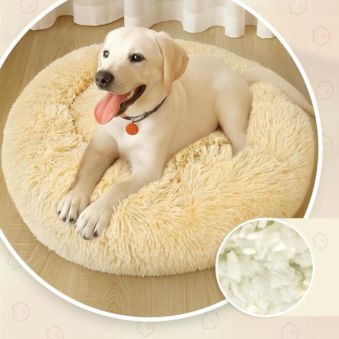 Кругле ліжко для собак та котів - м'яке, миється, не слизьке, 50 см, ідеально для маленьких тварин, рожеве (50x50x20 см)