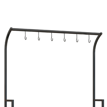 Outsunny 3-Tier Plant Stand Flower Stand with 6 Hooks, Black Steel Plant Ladder, 110x50x170cm for Garden and Balcony