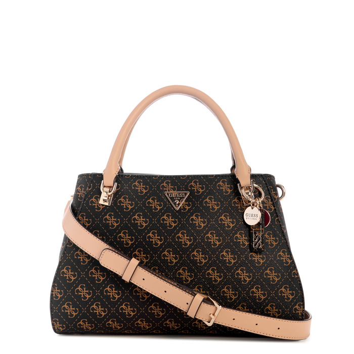 Сумка жіноча GUESS Noelle II Luxury Satchel коричнева з логотипом - оригінал