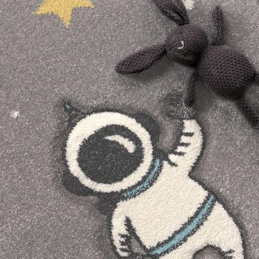 Дитячий килим TT Home Джунглі Зоо Тварини Жираф Змія Лев Мавпа Зелений 140x200 см (Круглий 160 см, Сірий (Космос))