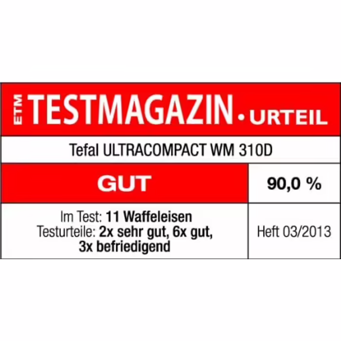 Вафельниця Tefal WM310D для вафель-сердець, антипригарна, регулювання температури, 1000 Вт, чорна