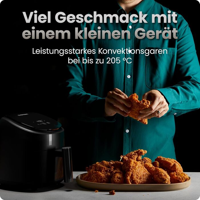 Фритюрниця Chefman 2L: компактна та зручна, з антипригарним кошиком та цифровим таймером – чорна