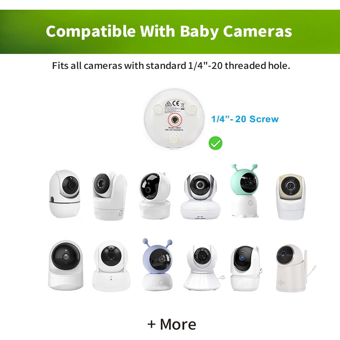 Держатель для дитячого монітора Lonnky 7.1' - сумісний з Vtech, Eufy, ANMEATE та іншими, регульований кріплення для ліжечка та стіни