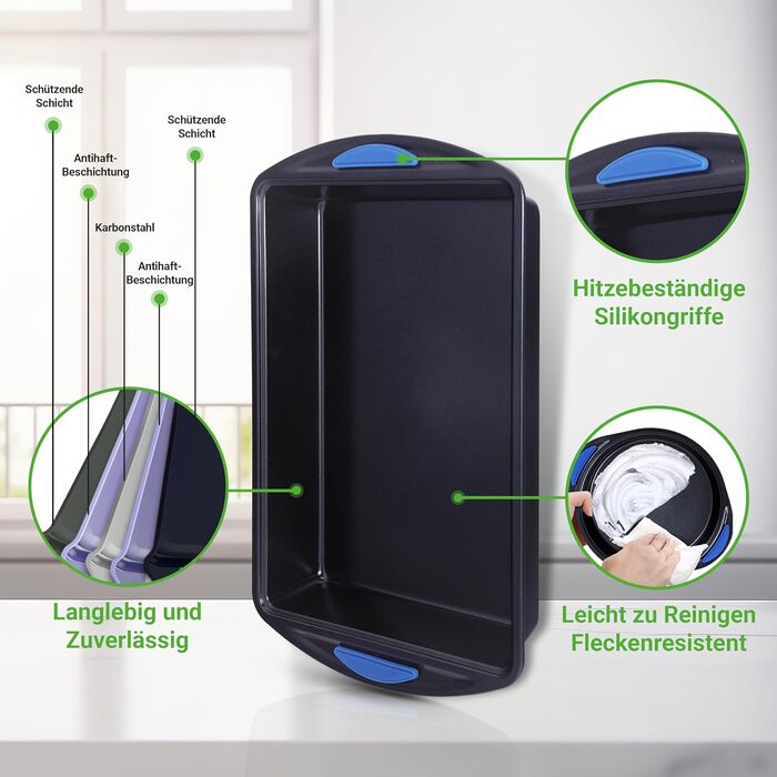 Набір для випічки NutriChef (10 шт.) з антипригарним покриттям, включає форми для пирогів, хліба, мафінів та печива