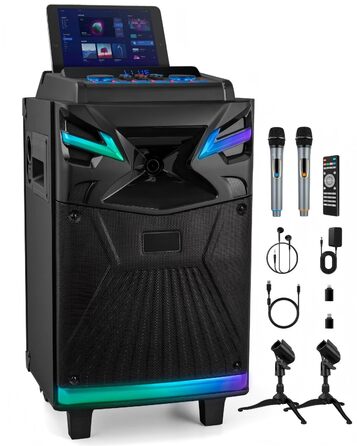 Караоке система Bluetooth GTSK10-1 600W з 2 мікрофонами, 10