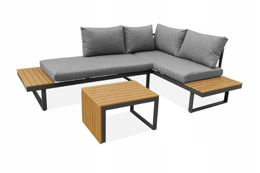 Комплект садових меблів Focus Garden, метал, сірий, 3 предмети