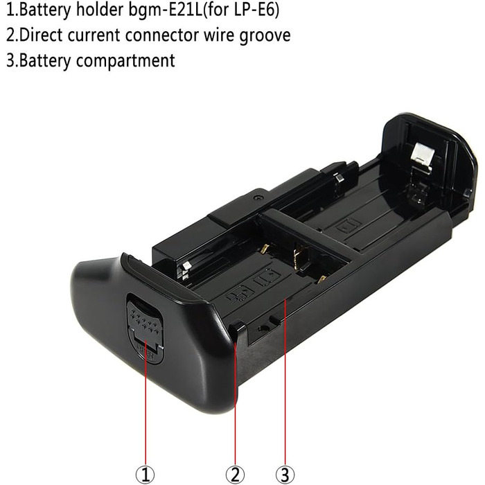 Набір батарейного блоку DSTE Pro з бездротовим пультом дистанційного керування 2.4G для Canon EOS 6D Mark II (замінник BG-E21)